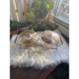 George briard vintage fire king casseroles serving dishes cradle double broiler